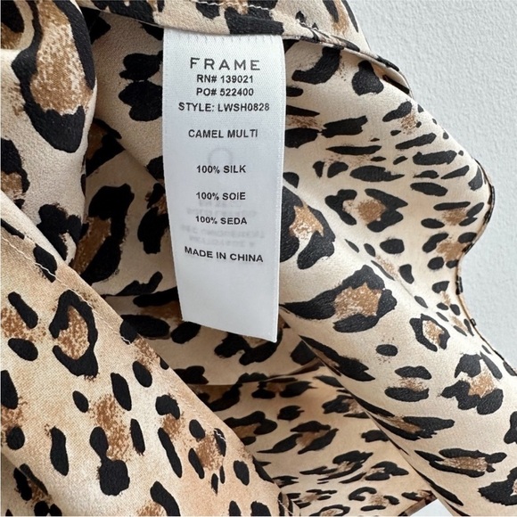 FRAME Denim 100% silk animal print tank top - Picture 4 of 7